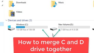 How to merge C and D drive in windows 1011 [upl. by Sillaw116]