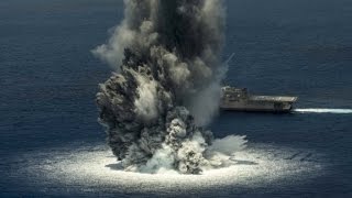 Navy tests ship against 10000pound explosive charge [upl. by Ennovyhs]