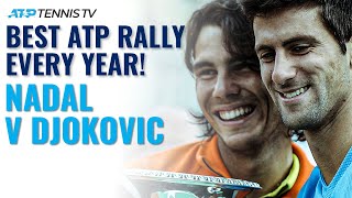 Rafa Nadal vs Novak Djokovic Best ATP Rally Every Year Theyve Played [upl. by Ymac507]