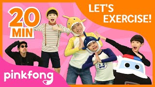 Lets Exercise  Exercise Songs  Compilation  Pinkfong Dance for Children [upl. by Ainotna]