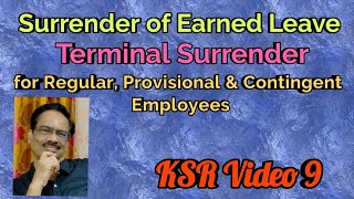 KSR  Surrender of Earned Leave  Terminal Surrender  Surrender Leave Salary [upl. by Primavera394]