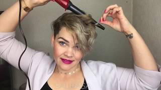 How I curl short hair  pixiecut Tutorial [upl. by Karr215]