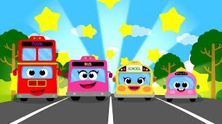 The Bus Family ♪  Vroom Vroom   Nursery Rhymes Compilation 20m  Car Songs for Kids★TidiKids [upl. by Porush214]