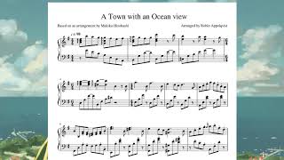 Kikis Delivery Service  A Town with an Ocean view  Sheet Music  Piano Cover  Synthesia Tutorial [upl. by Ennaitsirk349]