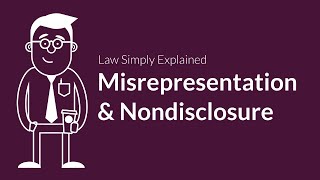 Misrepresentation and Nondisclosure  Contracts  Defenses amp Excuses [upl. by Cannice638]