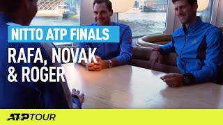 Round Table With Nadal Djokovic amp Federer  Nitto ATP Finals  ATP [upl. by Ardnasak668]