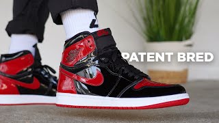 Air Jordan 1 PATENT BRED Review [upl. by Neddra178]