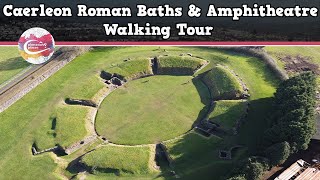 CAERLEON ROMAN BATHS amp AMPHITHEATRE WALES  Walking Tour  Pinned on Places [upl. by Siro]