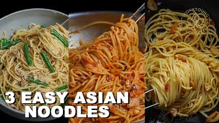 3 EASY Asian Noodle Recipes with Few Ingredients [upl. by Cooley]