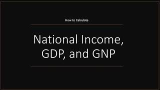 National Income Solving from GDP or GNP [upl. by Drazze657]