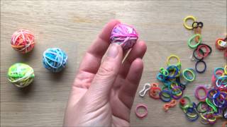 How to Make a Rainbow Loom Bands Bouncy Ball With Captions [upl. by Paviour]