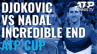 Novak Djokovic vs Rafael Nadal Incredible End To Match  ATP Cup 2020 Final [upl. by Hobie]