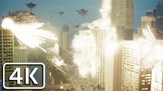 Transformers 3  Decepticons destroy Chicago apocalypse scene 4K [upl. by Aihsatsan]