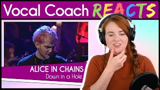 Vocal Coach reacts to Alice In Chains  Down in a Hole Layne Staley MTV Unplugged Live [upl. by Harvison]