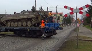 Pociąg wojskowy quoteszelonquot w Braniewie  Polish military train [upl. by Nyladnar732]