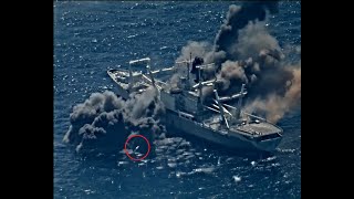 Harpoon antiship missile sinks exUSS Durham [upl. by Ydnolem]