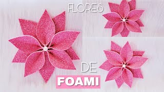 Aprende Cómo hacer una linda FLOR DE FOAMI🌺🌺How to make a flowers😊 [upl. by Rollet]