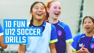 10 Best U12 Soccer Drills  Fun Soccer Drills by MOJO [upl. by Jaqitsch]