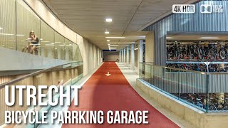 Worlds Largest Bicycle Parking Garage Utrecht  🇳🇱 Netherlands 4K HDR Cycling Tour [upl. by Adriel107]