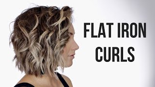 FLAT IRON CURLS  short hair [upl. by Ellenwad]