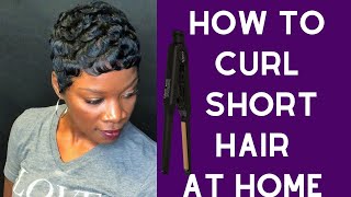 SELF QUARANTINE HOW TO CURL SHORT HAIR WITH FLAT IRONS AT HOME [upl. by Galvan812]