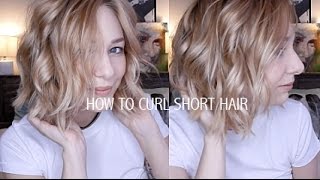 HOW TO CURL SHORT HAIR  EASY amp EFFORTLESSLY CUTE [upl. by Lyudmila866]