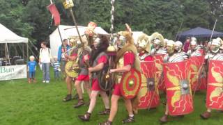 Roman Reenactment at the Amphitheatre in Caerleon Marching In [upl. by Sadick]