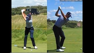 Justin Thomas golf swing  Long Iron faceon amp downtheline July 2017 [upl. by Strong]