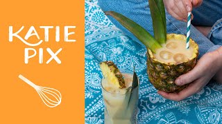 Tropical NonAlcoholic Piña Colada Recipe  Katie Pix [upl. by Aschim]