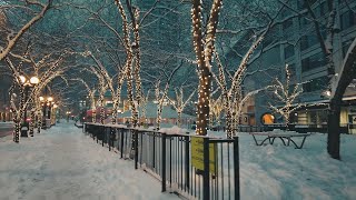 Seattle 6AM Morning Snow Walk Downtown to Space Needle [upl. by Wachter]