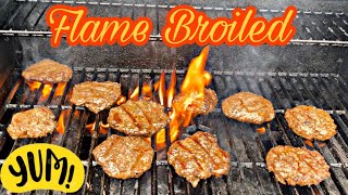 FLAME BROILED BURGERS HOW TO GRILL BURGERS [upl. by Rector325]