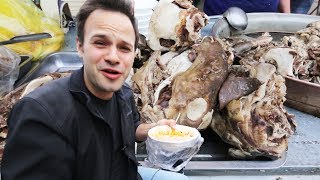 Chinese Street Food FRENZY LAMB HEAD Soup  Organ Tour in Kashgar China [upl. by Eilema]