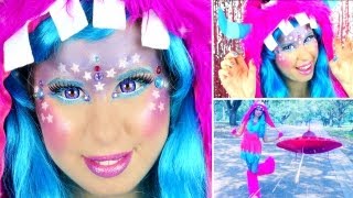 Cute amp Colorful Glitter MonsterAlien Makeup amp Halloween Costume [upl. by Estelle]