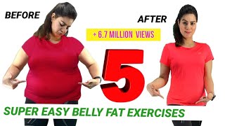 5 Easy Exercise To Lose Belly Fat At Home For Beginners  How To Get Flat Stomach In A Week Workout [upl. by Tiernan]