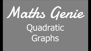 Quadratic Graphs [upl. by Ahseret]