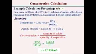 Percentage Concentration Calculations [upl. by Yeorgi]