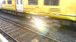 Merseyrail 507 009 making arcs at Birkdale station [upl. by Yhtrod]