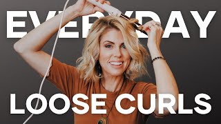 EASY Everyday Loose Curls  SHORT HAIR TUTORIAL [upl. by Janeta]