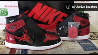 Air Jordan 1 Retro High OG Patent Bred Review [upl. by Anitsahs415]