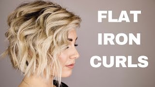 HOW TO CURL WITH A FLAT IRON  short hair [upl. by Arch996]