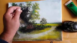 landschap schilderen met acrylverf [upl. by Preston]