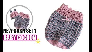 HOW TO CROCHET A SLEEPING BAG BABY  BABY COCOON  EASY AND FAST  BY LAURA CEPEDA [upl. by Akehsyt]