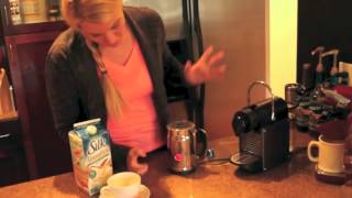 Nespresso Aeroccino Plus Frother Review Frothing Almond Milk [upl. by Reniar]